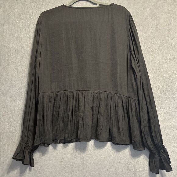 Savanna Jane Baby Doll Top Balloon Sleeve Womens Plus Size 3X Black Peasant - Picture 11 of 11